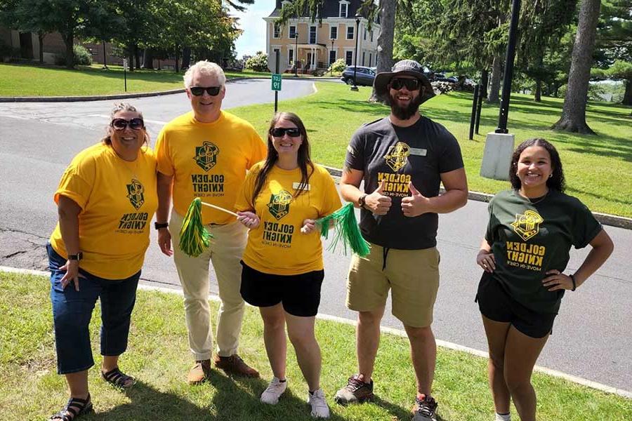 Clarkson University staff in Clarkson t-shirts